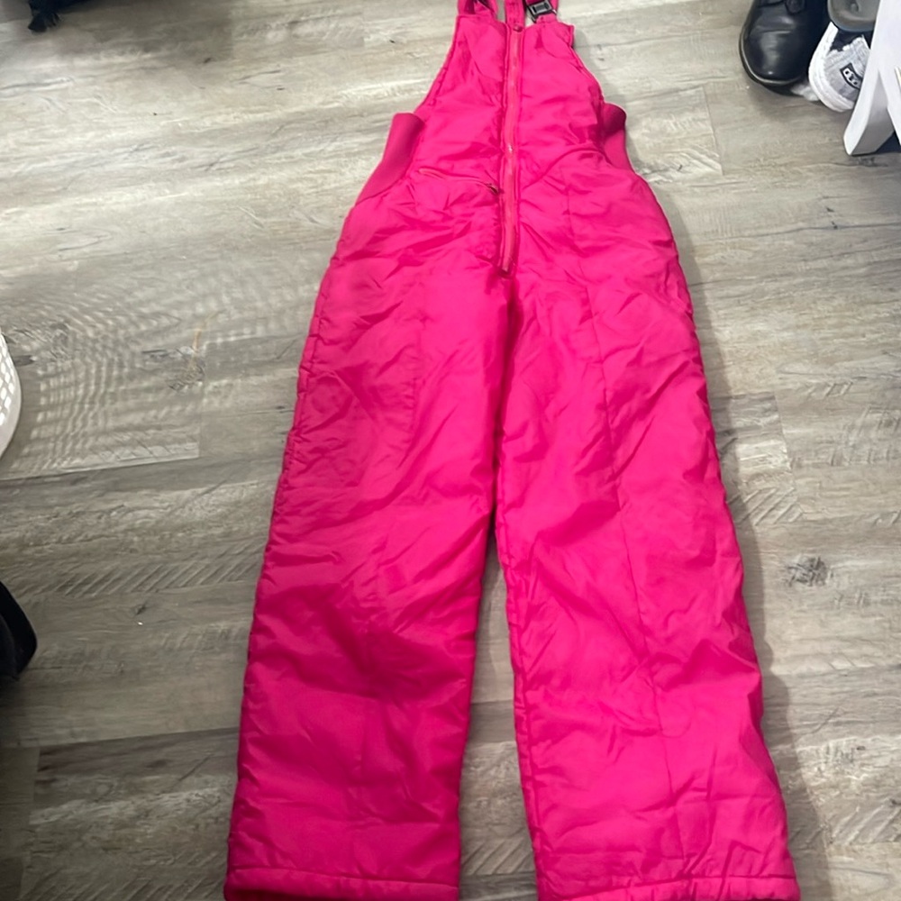 Woman’s Vintage hot pink ski bibs size Medium